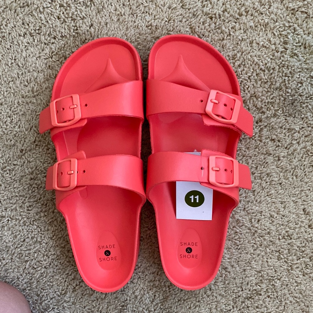 Coral colored sandals